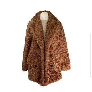 Zara faux Fur Coat Large TRF collection teddy coat